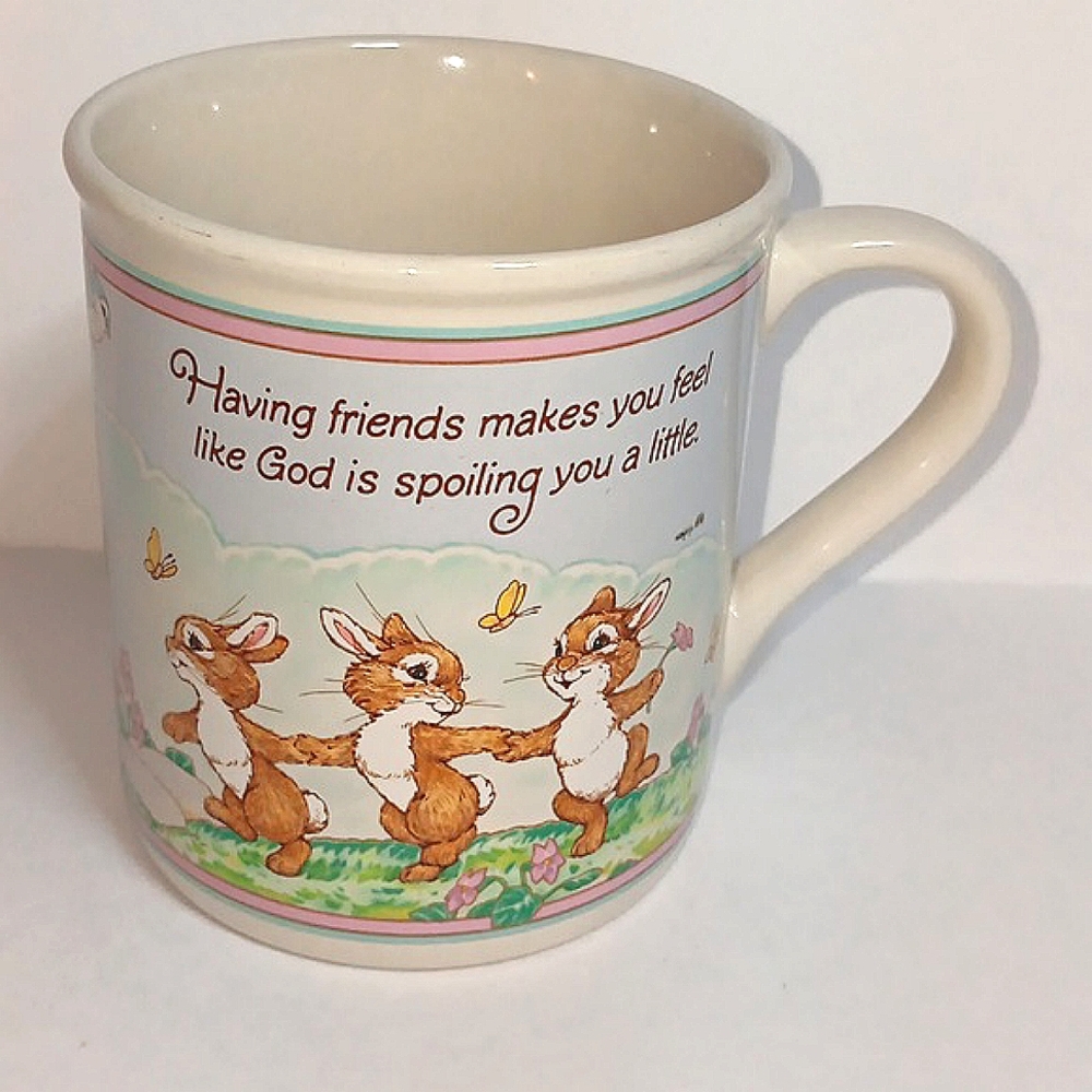 VTG. Hallmark mug mates bunnies coffee mug 1986